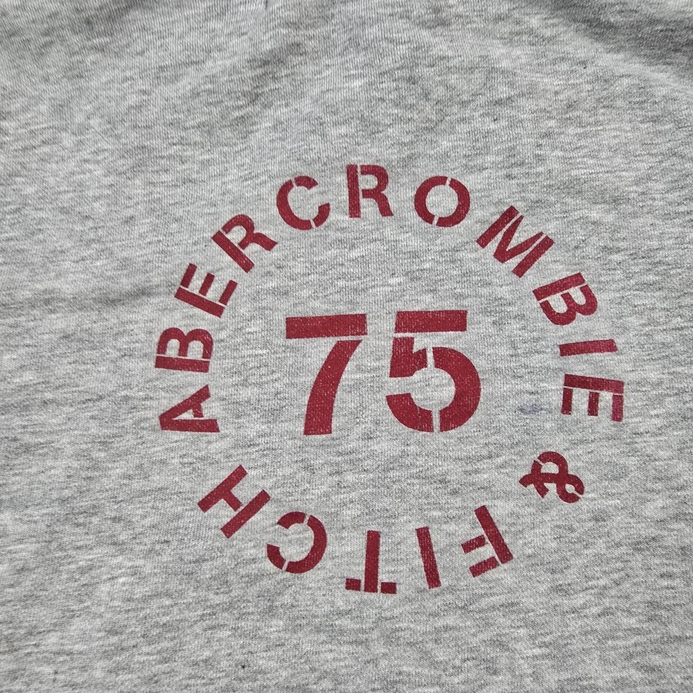 Abercrombie & Fitch Hoodie Womens Large Gray AF-75 Zip Sweatshirt Cropped Y2K - Picture 5 of 14